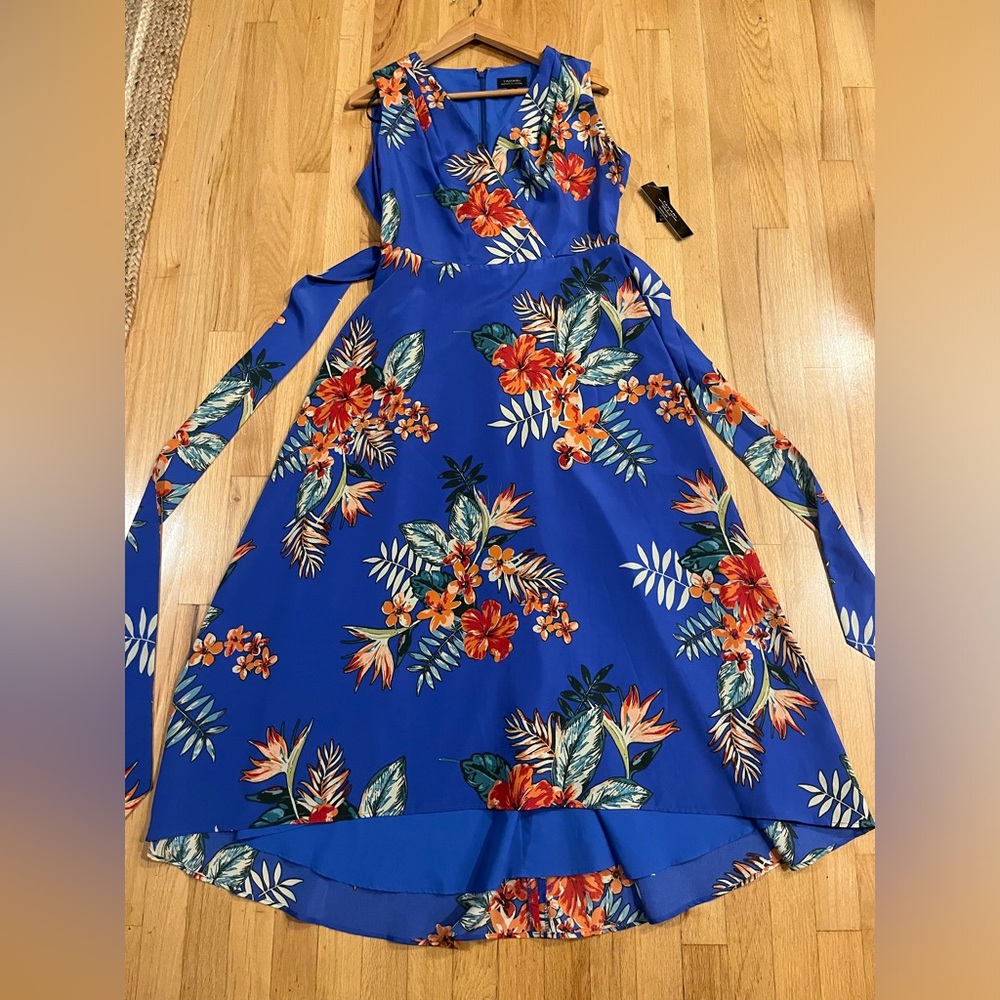 Tahari Tropic Bloom Royal Dress New With Tags